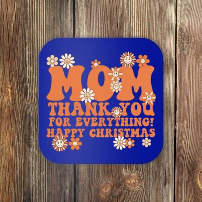 Mom Thank You For Everything! Happy Christmas Mother Gift Coaster