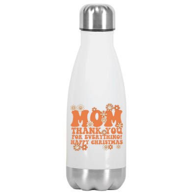 Mom Thank You For Everything! Happy Christmas Mother Gift Stainless Steel Insulated Water Bottle