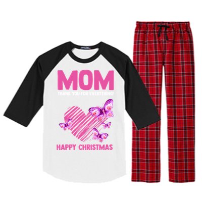 Mom Thank You For Everything! Happy Mum Mom Gift Raglan Sleeve Pajama Set