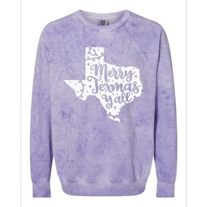 Merry Texmas YAll Christmas Texas Map State Xmas Texas Colorblast Crewneck Sweatshirt