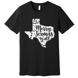 Merry Texmas YAll Christmas Texas Map State Xmas Texas Premium T-Shirt