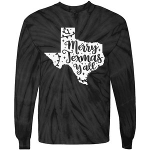 Merry Texmas YAll Christmas Texas Map State Xmas Texas Tie-Dye Long Sleeve Shirt