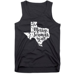 Merry Texmas YAll Christmas Texas Map State Xmas Texas Tank Top