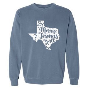 Merry Texmas YAll Christmas Texas Map State Xmas Texas Garment-Dyed Sweatshirt