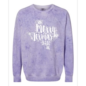 Merry Texmas YAll Texas Map State Christmas Gifts Colorblast Crewneck Sweatshirt