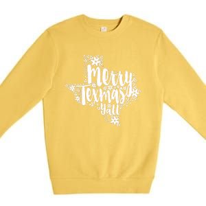 Merry Texmas YAll Texas Map State Christmas Gifts Premium Crewneck Sweatshirt