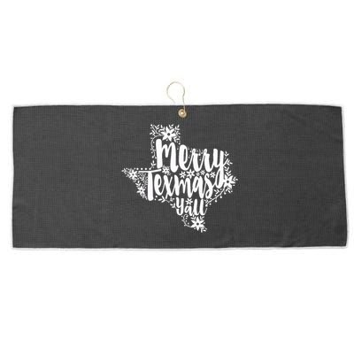 Merry Texmas YAll Texas Map State Christmas Gifts Large Microfiber Waffle Golf Towel