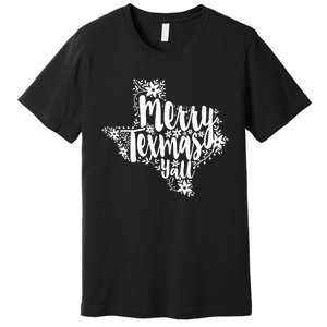 Merry Texmas YAll Texas Map State Christmas Gifts Premium T-Shirt