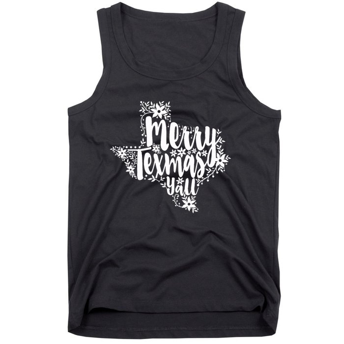 Merry Texmas YAll Texas Map State Christmas Gifts Tank Top