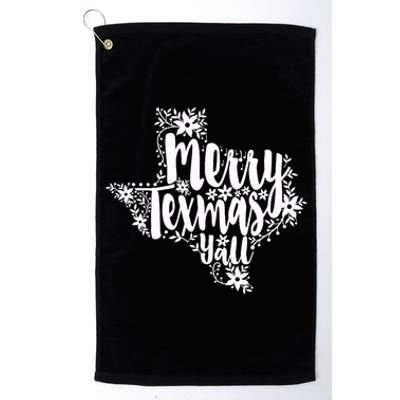 Merry Texmas YAll Texas Map State Christmas Gifts Platinum Collection Golf Towel