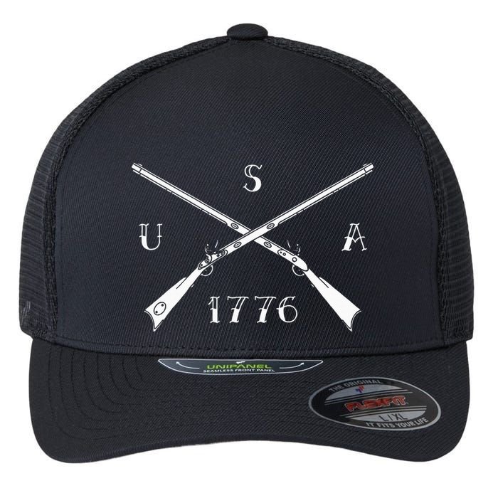 Muzzleloader Usa 1776 Flintlock Muzzleloading Rifle Flexfit Unipanel Trucker Cap