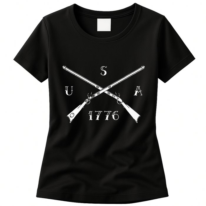 Muzzleloader Usa 1776 Flintlock Muzzleloading Rifle Womens T-Shirt