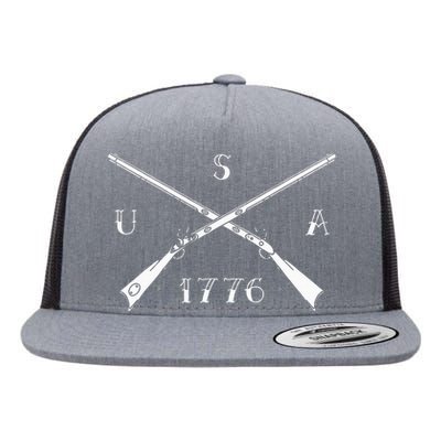 Muzzleloader Usa 1776 Flintlock Muzzleloading Rifle Flat Bill Trucker Hat