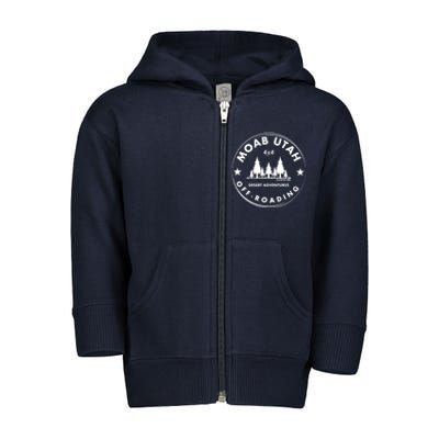 Moab Utah 4x4 Off Road Retro Adventures Toddler Zip Fleece Hoodie