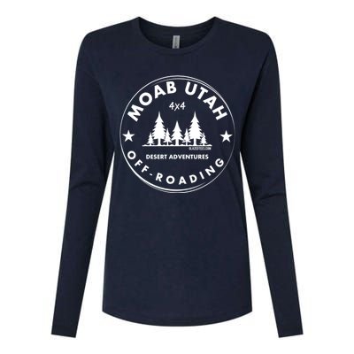 Moab Utah 4x4 Off Road Retro Adventures Womens Cotton Relaxed Long Sleeve T-Shirt