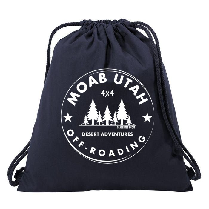 Moab Utah 4x4 Off Road Retro Adventures Drawstring Bag