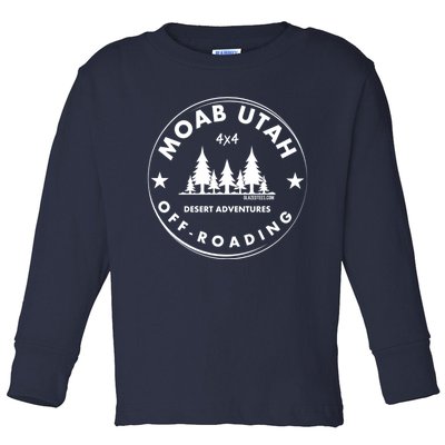 Moab Utah 4x4 Off Road Retro Adventures Toddler Long Sleeve Shirt