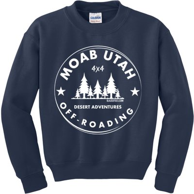 Moab Utah 4x4 Off Road Retro Adventures Kids Sweatshirt