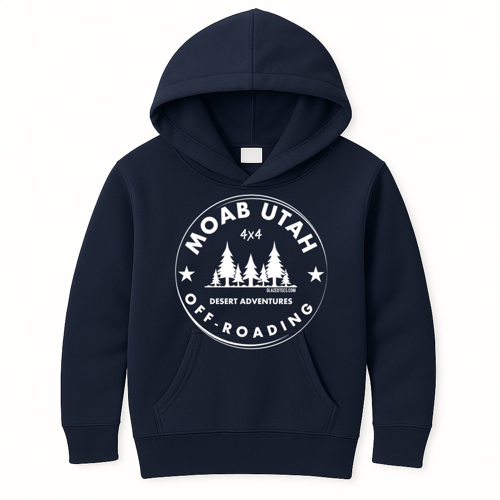 Moab Utah 4x4 Off Road Retro Adventures Kids Hoodie