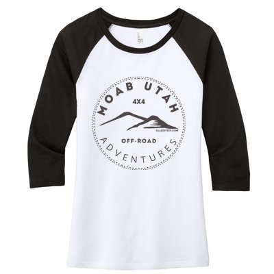 Moab Utah 4x4 Off Road Adventures Women's Tri-Blend 3/4-Sleeve Raglan Shirt