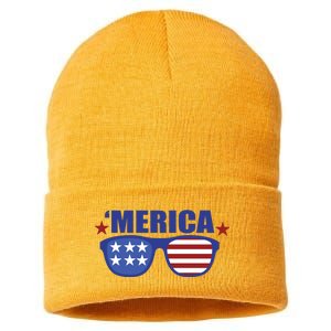 Merica USA 4th Of July Sustainable Knit Beanie