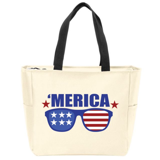 Merica USA 4th Of July Zip Tote Bag