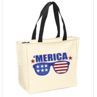 Merica USA 4th Of July Zip Tote Bag