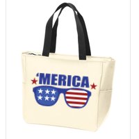 Merica USA 4th Of July Zip Tote Bag