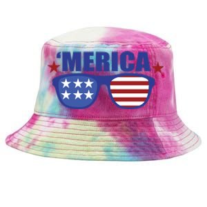 Merica USA 4th Of July Tie-Dyed Bucket Hat