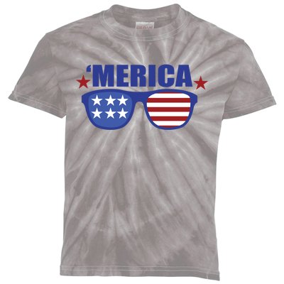 Merica USA 4th Of July Kids Tie-Dye T-Shirt