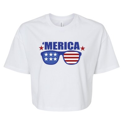 Merica USA 4th Of July Bella+Canvas Jersey Crop Tee