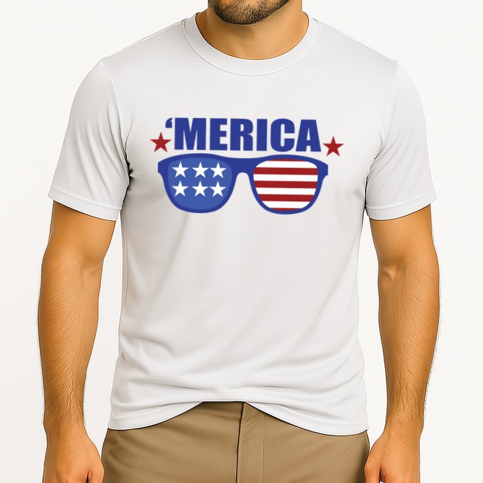 Merica USA 4th Of July Cooling Performance Crew T-Shirt