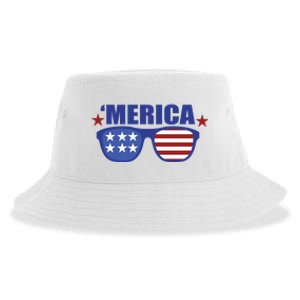 Merica USA 4th Of July Sustainable Bucket Hat