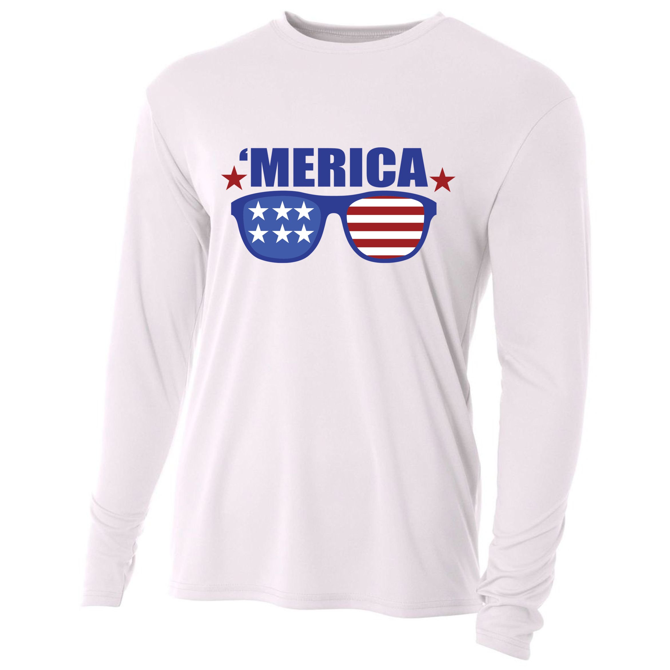 Merica USA 4th Of July Cooling Performance Long Sleeve Crew
