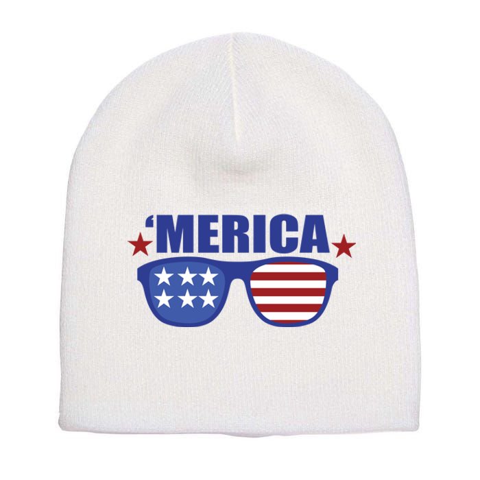 Merica USA 4th Of July Short Acrylic Beanie