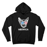 Meowica Usa American Flag Cat July 4 Hoodie