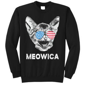 Meowica Usa American Flag Cat July 4 Sweatshirt