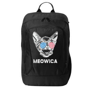 Meowica Usa American Flag Cat July 4 City Backpack