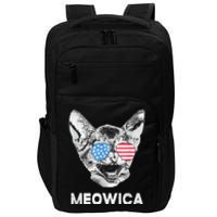 Meowica Usa American Flag Cat July 4 Impact Tech Backpack