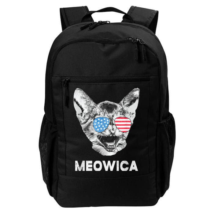 Meowica Usa American Flag Cat July 4 Daily Commute Backpack