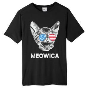 Meowica Usa American Flag Cat July 4 Tall Fusion ChromaSoft Performance T-Shirt