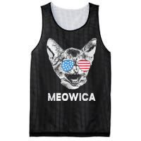 Meowica Usa American Flag Cat July 4 Mesh Reversible Basketball Jersey Tank