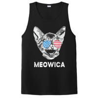 Meowica Usa American Flag Cat July 4 PosiCharge Competitor Tank