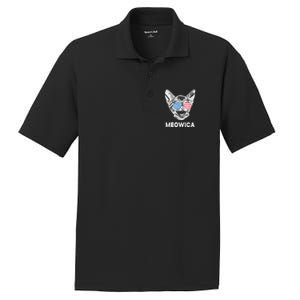 Meowica Usa American Flag Cat July 4 PosiCharge RacerMesh Polo