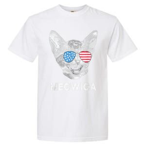 Meowica Usa American Flag Cat July 4 Garment-Dyed Heavyweight T-Shirt