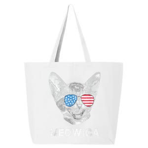 Meowica Usa American Flag Cat July 4 25L Jumbo Tote