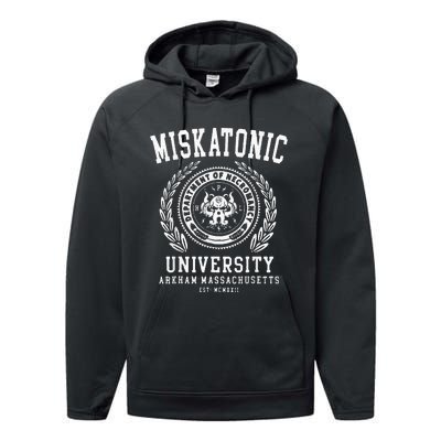 Miskatonic University Arkham East Massachusetts Wcmxkll Performance Fleece Hoodie