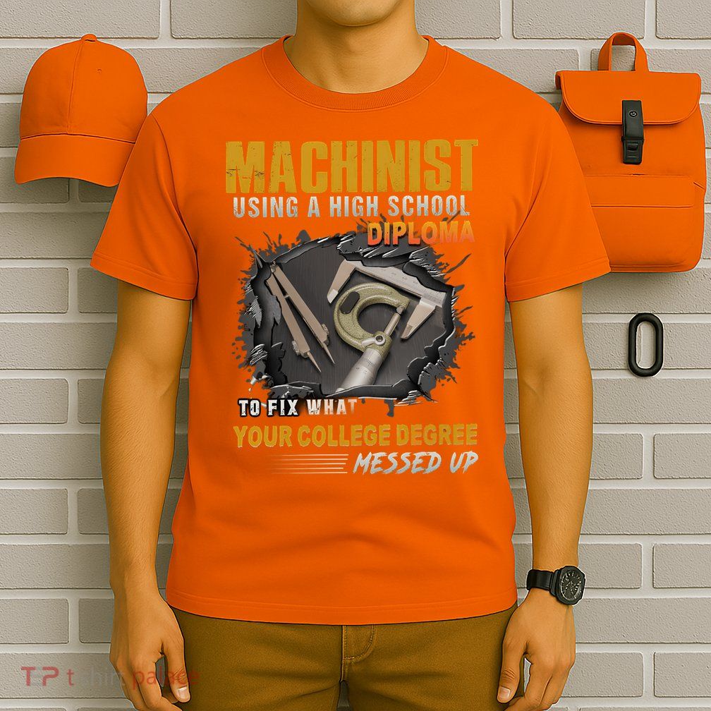 Machinist Using A High School Diploma T-Shirt
