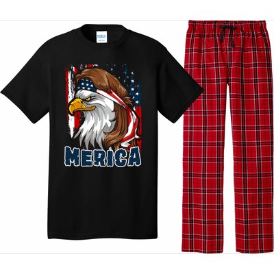 Merica Usa American Flag Eagle Mullet And Bandana Gift Pajama Set