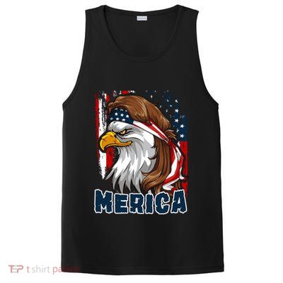 Merica Usa American Flag Eagle Mullet And Bandana Gift PosiCharge Competitor Tank